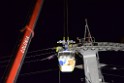 Koelner Seilbahn Gondel blieb haengen Koeln Linksrheinisch P961